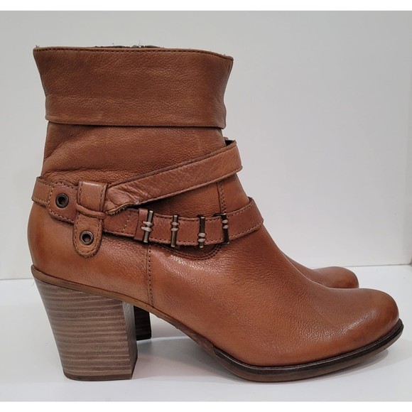 Tamaris Tora Germany Brown Soft Leather Chestnut Heeled Zip Ankle Boots Sz.8.5 - Picture 4 of 11